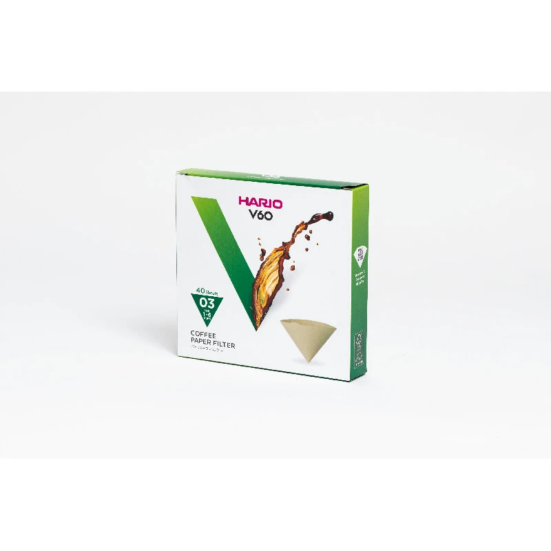 V60 Kaffeefilter - 03 - 40 Stück - Ungebleicht VCF-03-40M by Hario color Svart