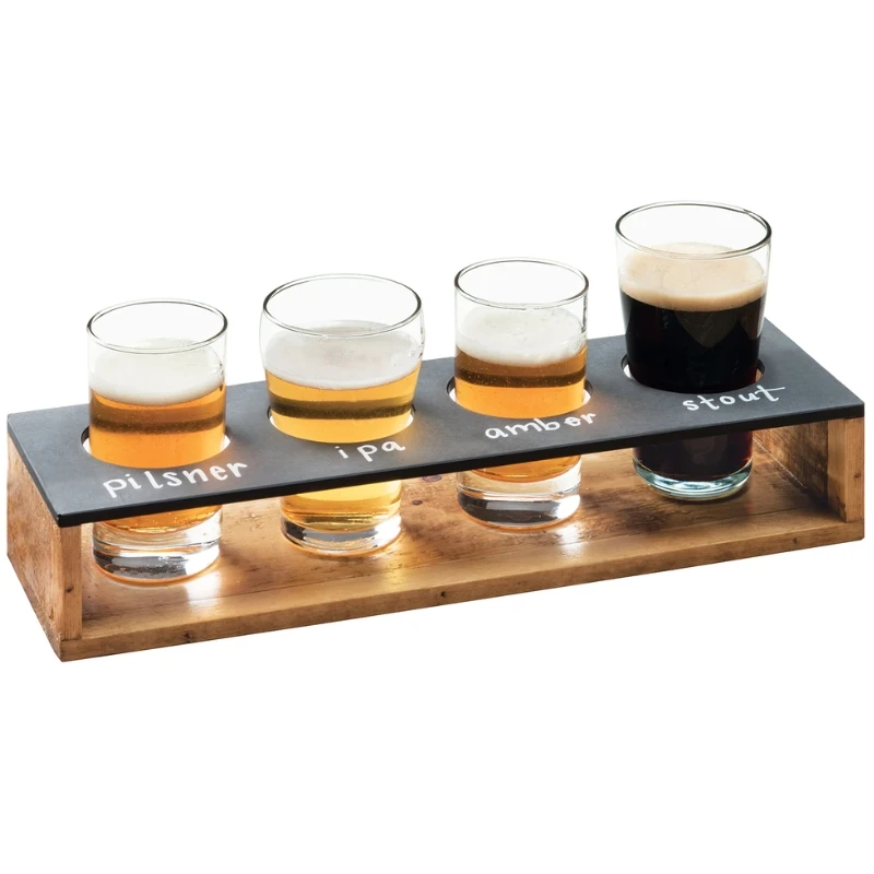 Barprofessional Tasting-Caddy für 4 Gläser mit Kreidetafel PPCM348 by Barprofessional color Svart
