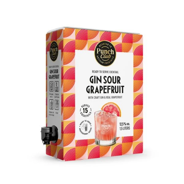 Punch Club Gin Sour Grapefruit Cocktail BiB 150 cl 1007318 by Punch Club color Svart
