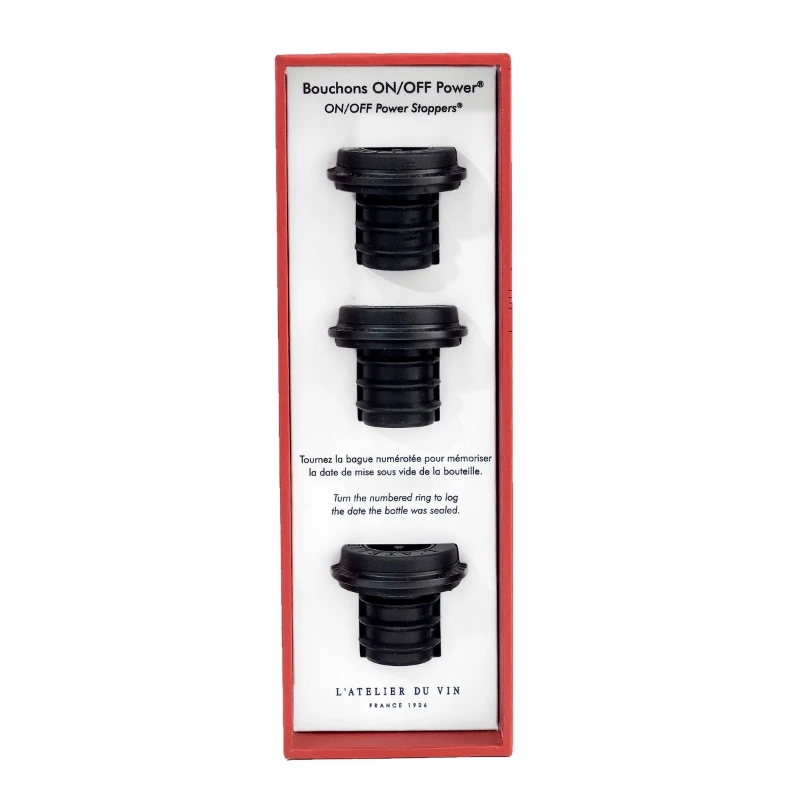 Gard’Vin ON/OFF® Power Weinverschlüsse – 3er-Set 95737 by L'Atelier du Vin color Svart