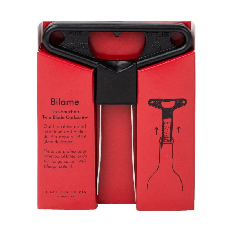 Bilame Zweiklingen-Korkenzieher - Schwarz 95223 by L'Atelier du Vin color Svart