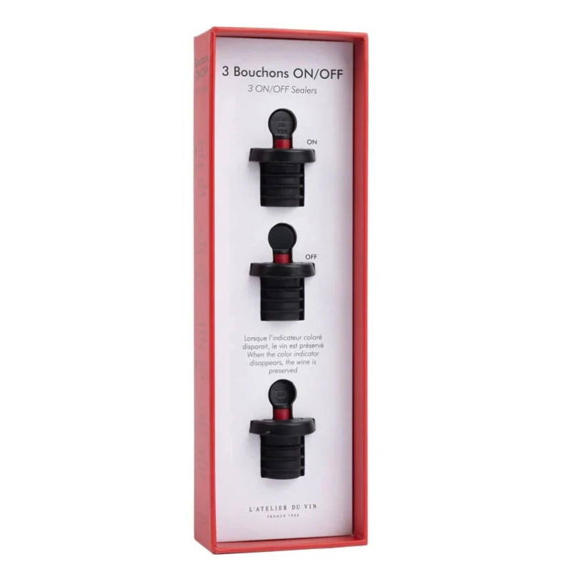 Bouchons ON/OFF Weinverschlüsse – 3er-Set 95045 by L'Atelier du Vin color Svart