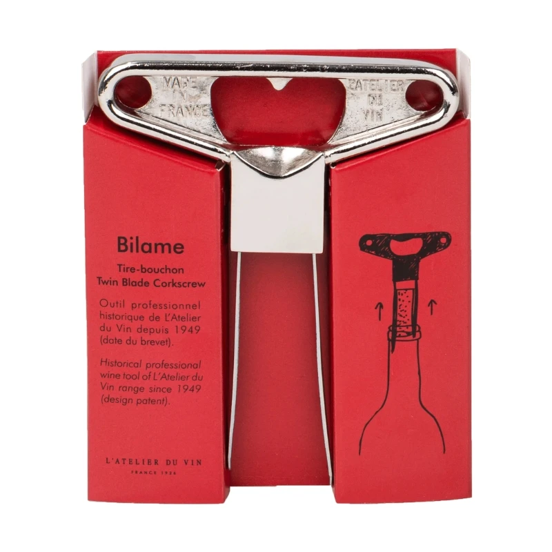 Bilame Federzungen-Korkenzieher – Chrom 95235 by L'Atelier du Vin color Svart