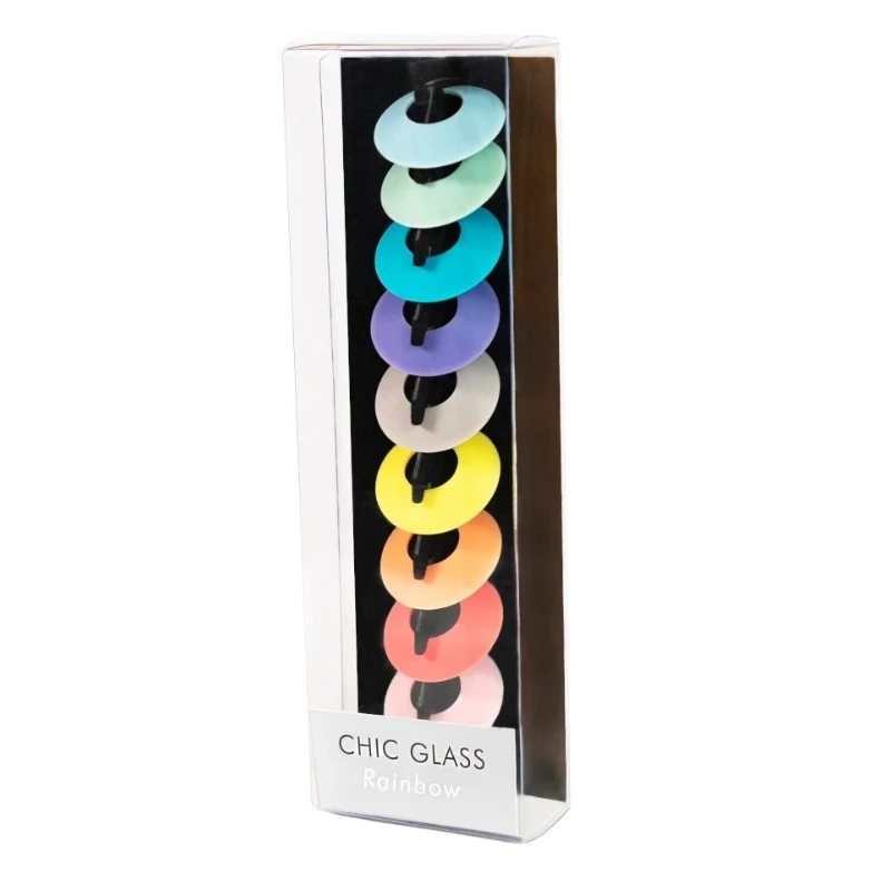 Chic Glass Rainbow - Glasmarkierer für Wein - 9 Stk. 95485 by L'Atelier du Vin color Svart