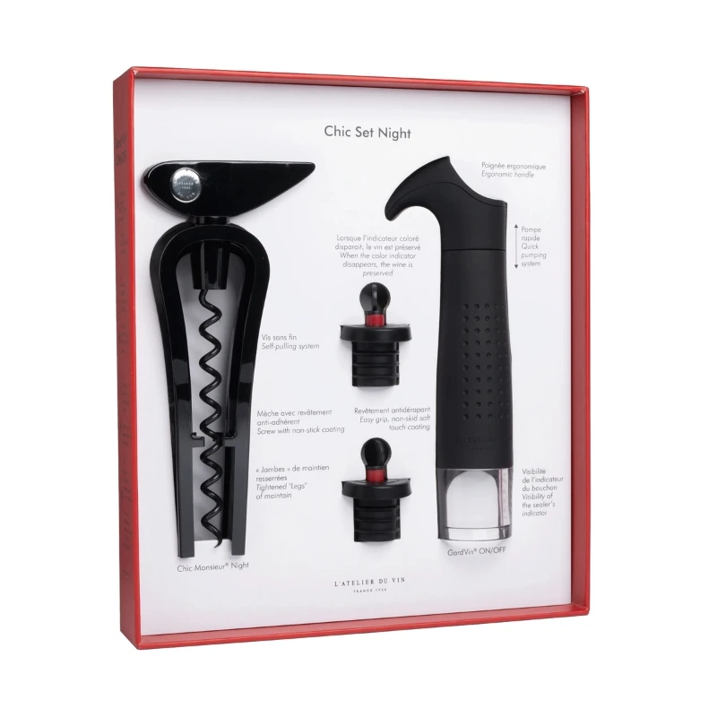 Chic Monsieur® Night Weinset 95720 by L'Atelier du Vin color Svart