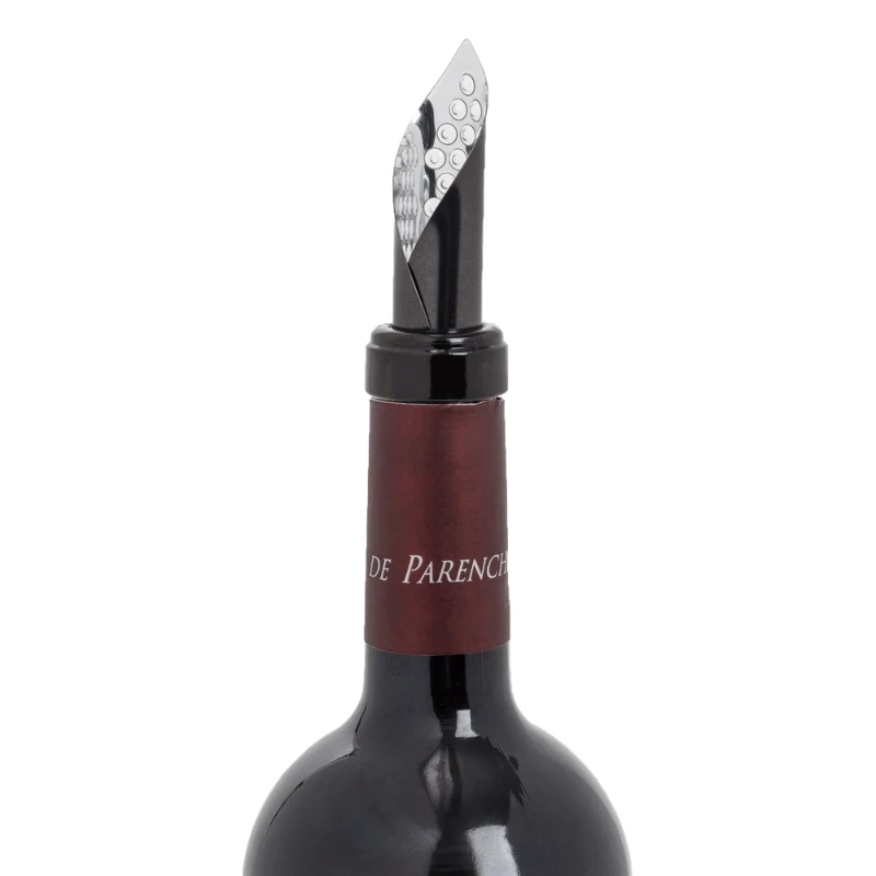 Verseur Aérateur Souple Silver & Black – Weinausgießer 95506 by L'Atelier du Vin color Svart