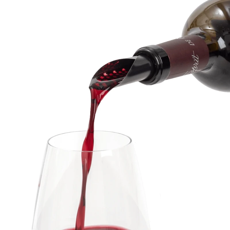 Verseur Aérateur Souple Silver & Black – Weinausgießer 95506 by L'Atelier du Vin color Svart