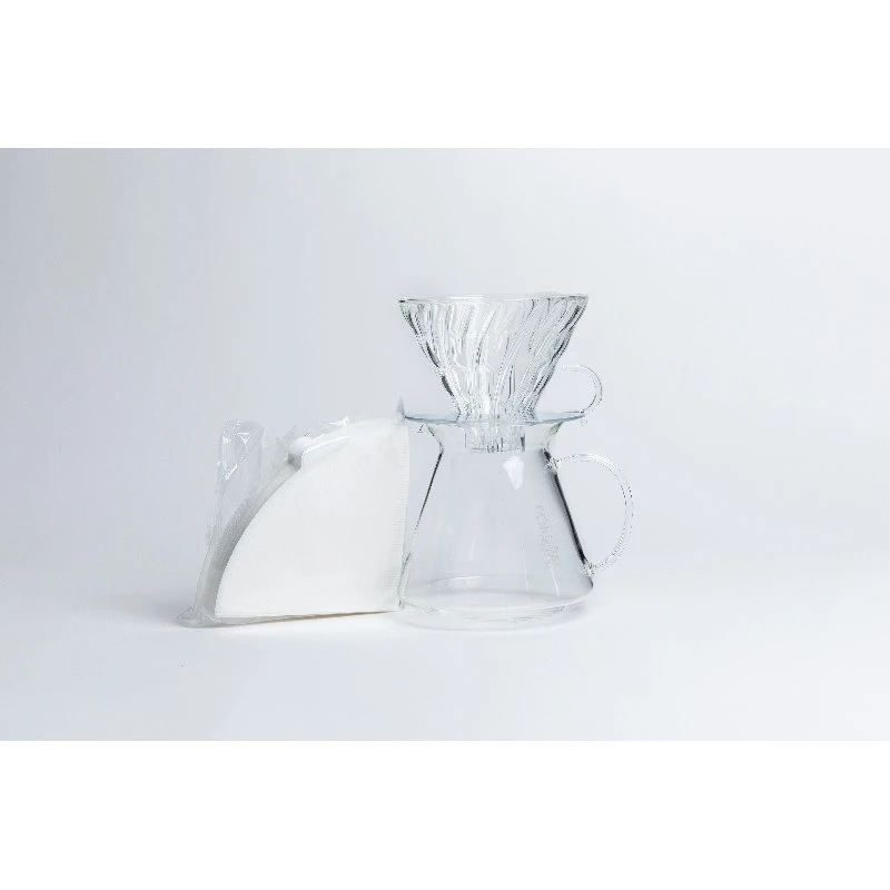 V60 Glas 02 Dripper & Server Set S-VGBK-02-T by Hario color Svart