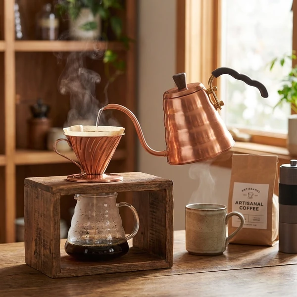 V60 BUONO Drip Kettle - Kupfer - 900 ml VKBN-90CP by Hario color Svart