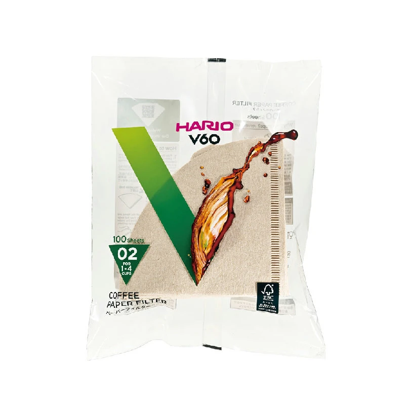 V60 Kaffeefilter - 02 - 100 Stück - Ungebleicht VCF-02-100M by Hario color Svart