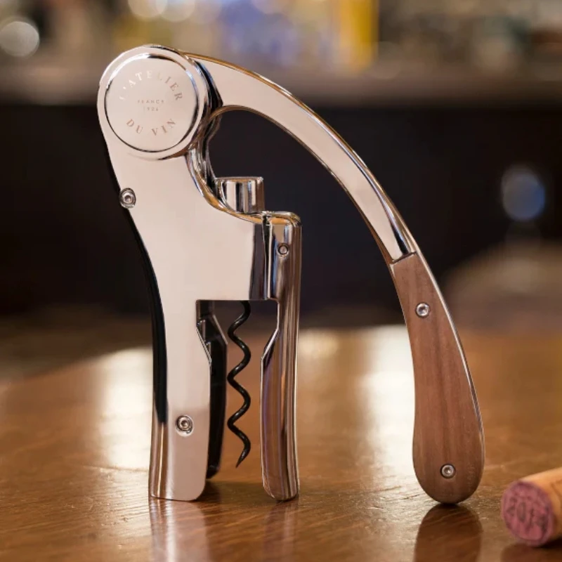 Oeno Motion Wood & Chrome Korkenzieher 95464 by L'Atelier du Vin color Svart