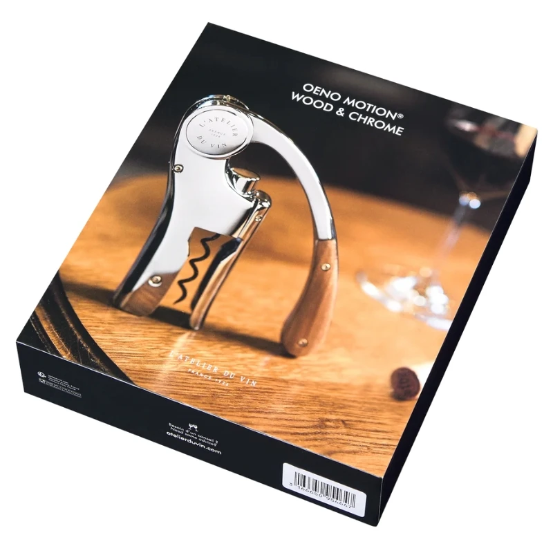 Oeno Motion Wood & Chrome Korkenzieher 95464 by L'Atelier du Vin color Svart