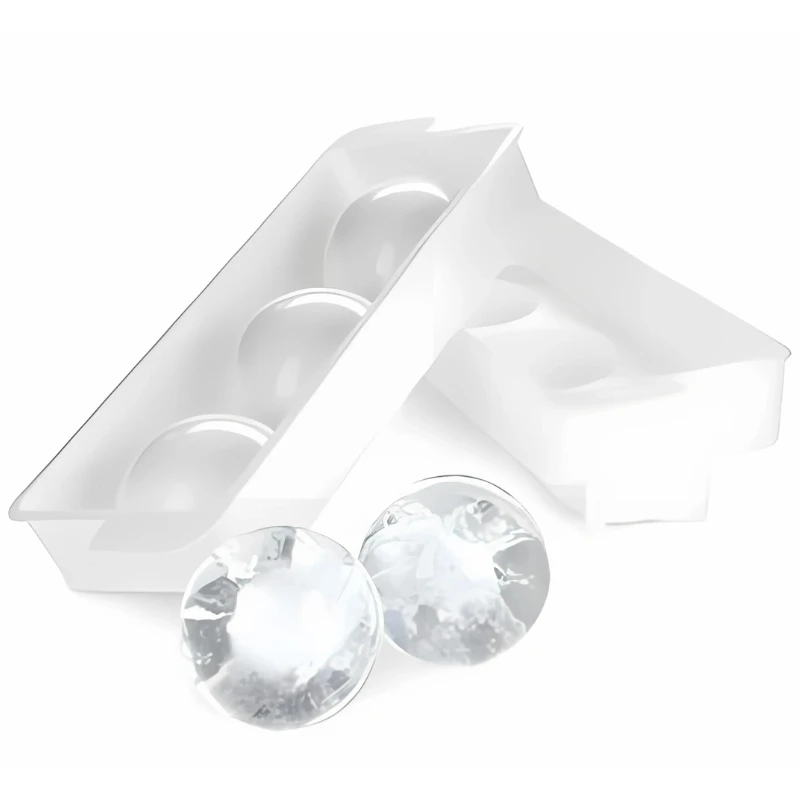 Eiswürfelform für 3 runde Eiskugeln 5 cm YSB0050 by Barprofessional color Svart
