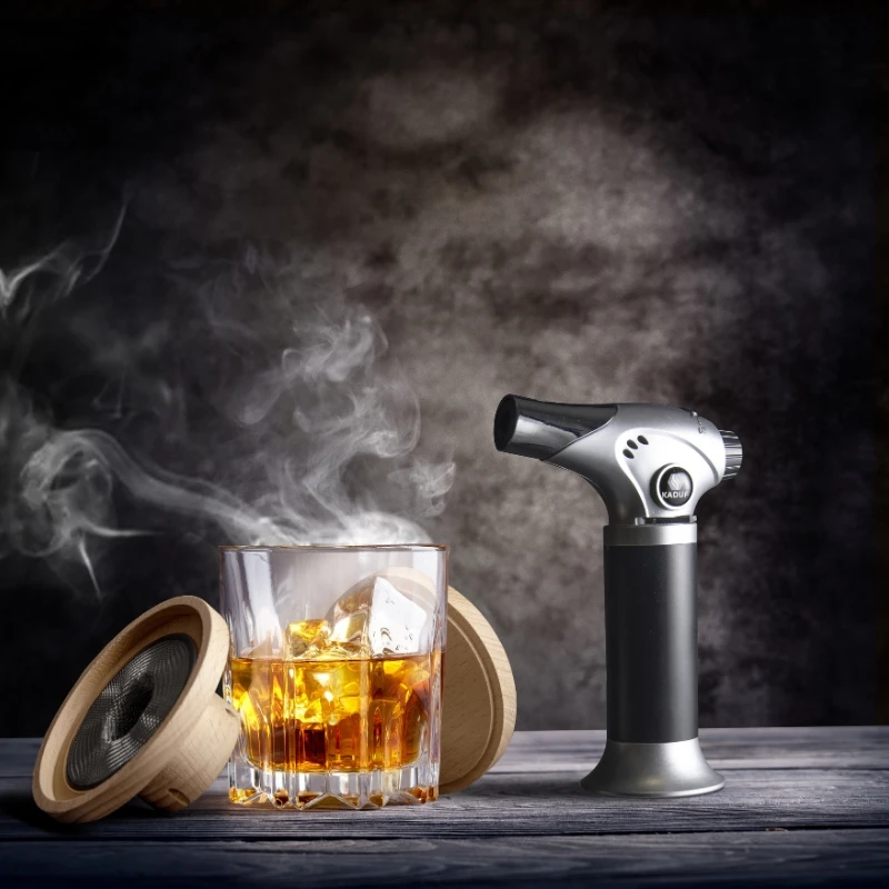 Cocktail-Räucherset aus Holz inkl. Gasbrenner und Räucherchips SMOST01 by Barprofessional color Svart