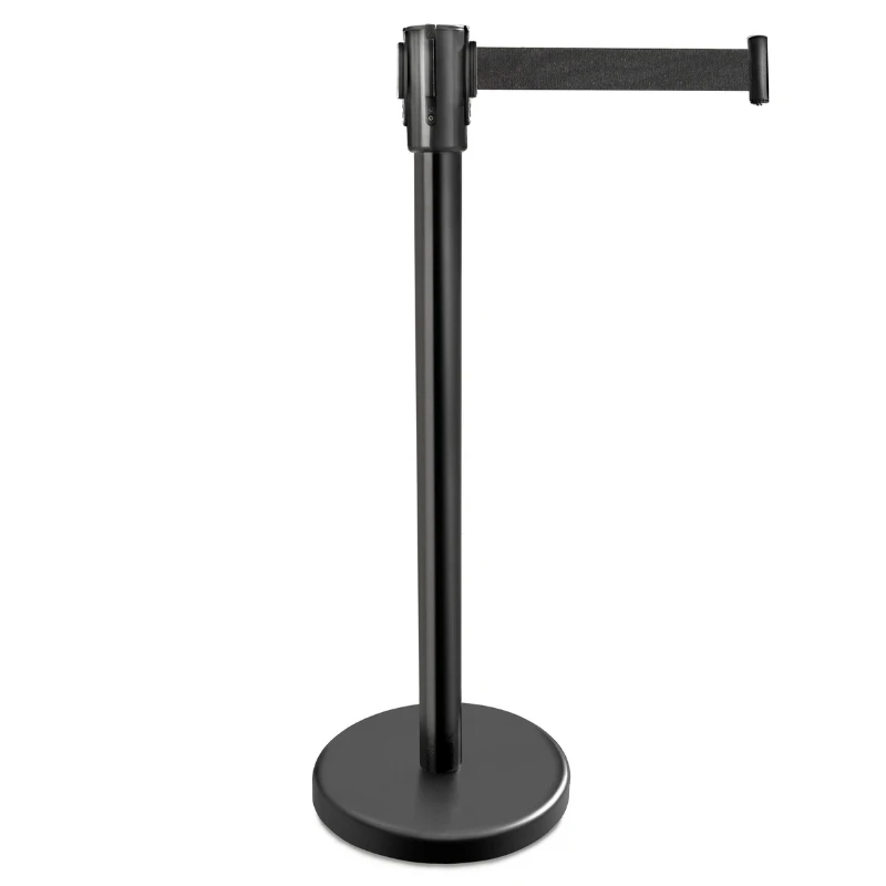 Absperrständer-Set 92 cm mit schwarzem Gurtband STBB002 by Barprofessional color Svart