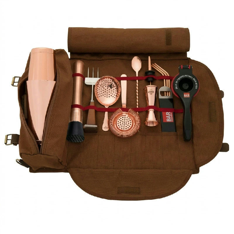 Barkeeper Rolltaschen-Set komplett – Kupfer BTRCO20 by Barprofessional color Svart