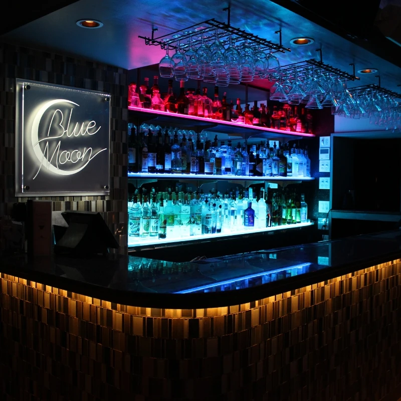 LED-Flaschenregal 90x12x3 cm LBS0091 by Barprofessional color Svart