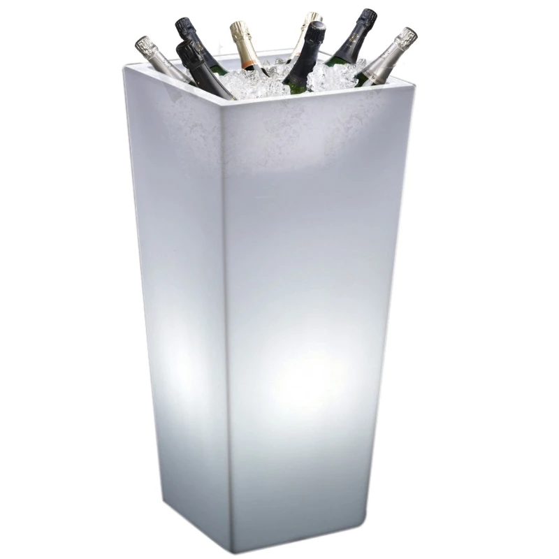 Winebowl Totem eckiger Weinkühler mit LED WTR0100 by Barprofessional color Svart