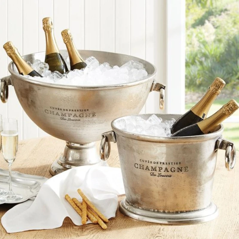 Champagnerkühler Vintage Aluminium WVCB09S by Barprofessional color Svart