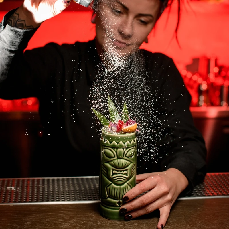 Tiki-Becher Mean Green 500 ml TIKI500 by Barprofessional color Svart
