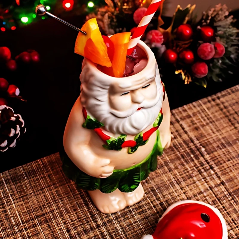 Santa Tiki Becher 450 ml TISANT1 by Barprofessional color Svart
