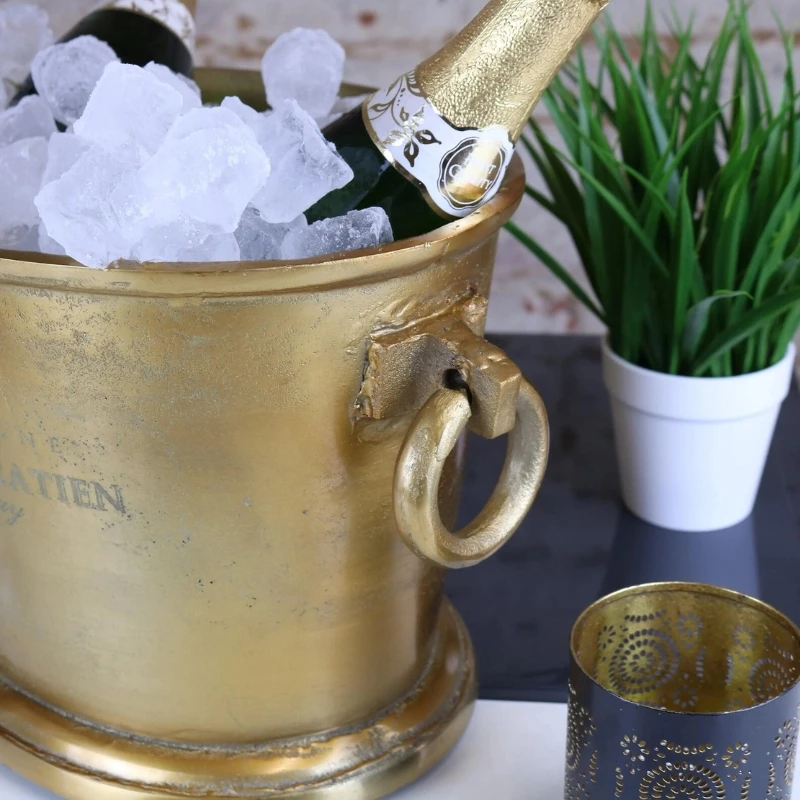 Champagnerkühler Vintage Gold WGOLBUC by Barprofessional color Svart