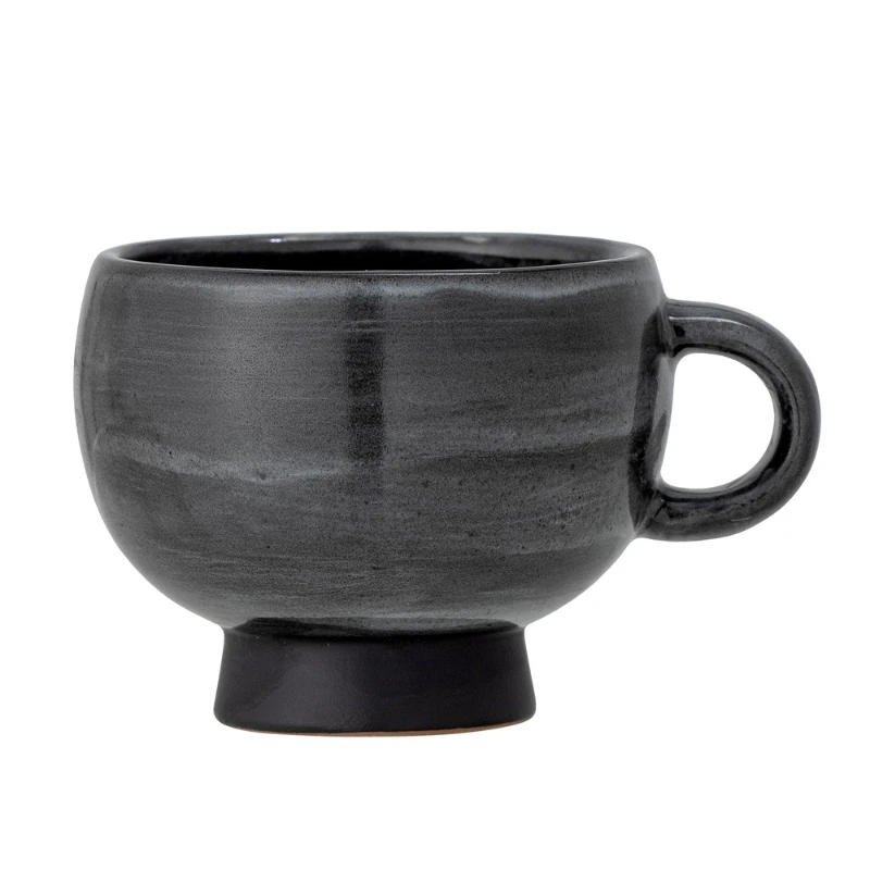 Emilo Tasse - Steingut - 30 cl Grau 82057668 by Bloomingville color Svart