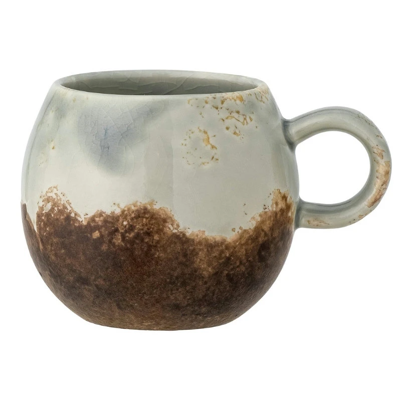 Paula Tasse - Steingut - 25 cl Grün/Braun 82057685 by Bloomingville color Svart