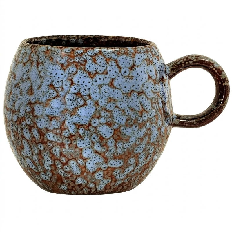 Paula Tasse – Steingut – 25 cl Blau 75232029 by Bloomingville color Svart