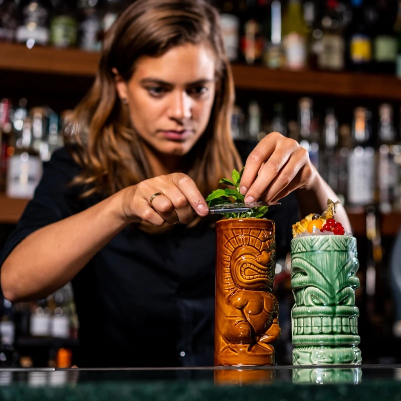 Tiki Becher Maori 330 ml TIKI330 by Barprofessional color Svart