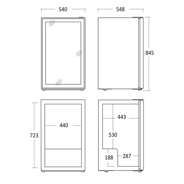 Display-Kühlschrank – DC126BB – Scandomestic 35311110000DC126BB by Scandomestic color Svart