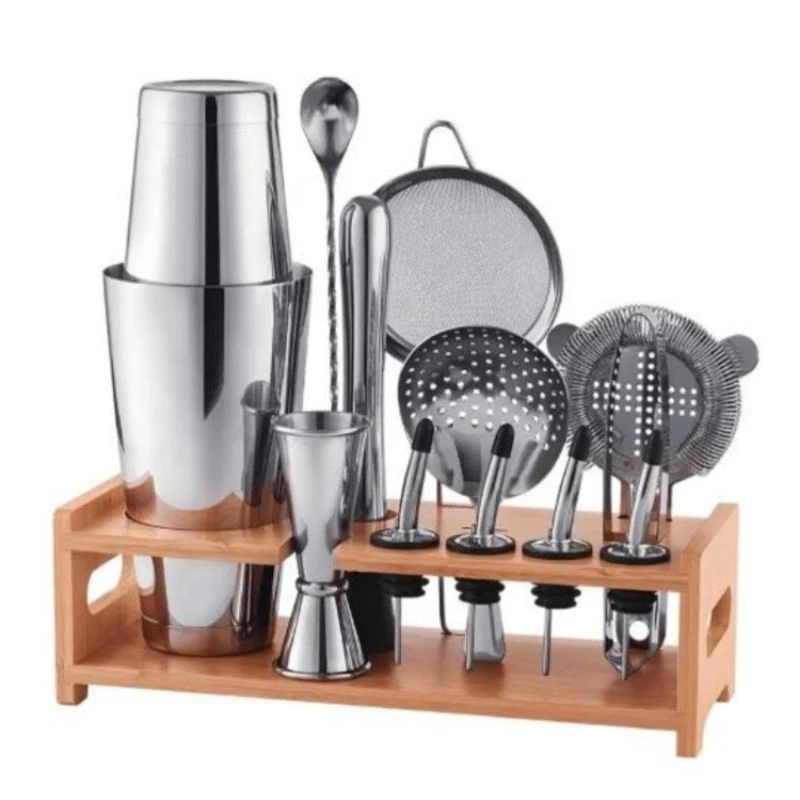 Barset Deluxe 13-teilig mit Holzständer CG-TJ47 by Barlife color Svart