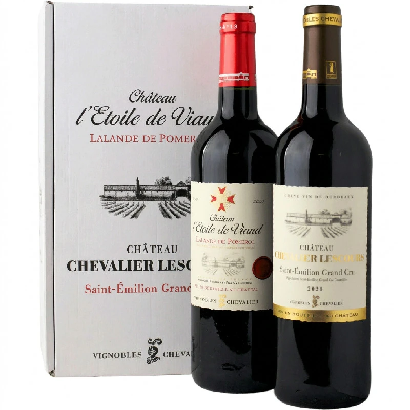 Geschenkbox 2 Fl. - Viaud und Lescours Pomerol 5906761  color Röd