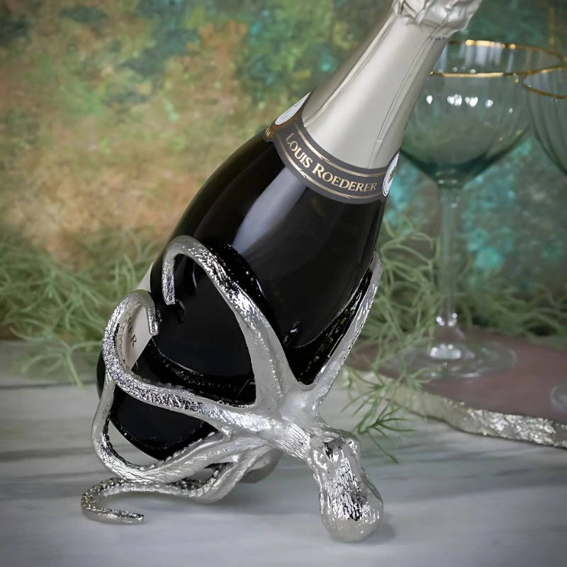 Oktopus Flaschenhalter klein für Wein & Champagner OCT-BH-9236 by Culinary Concepts color Svart
