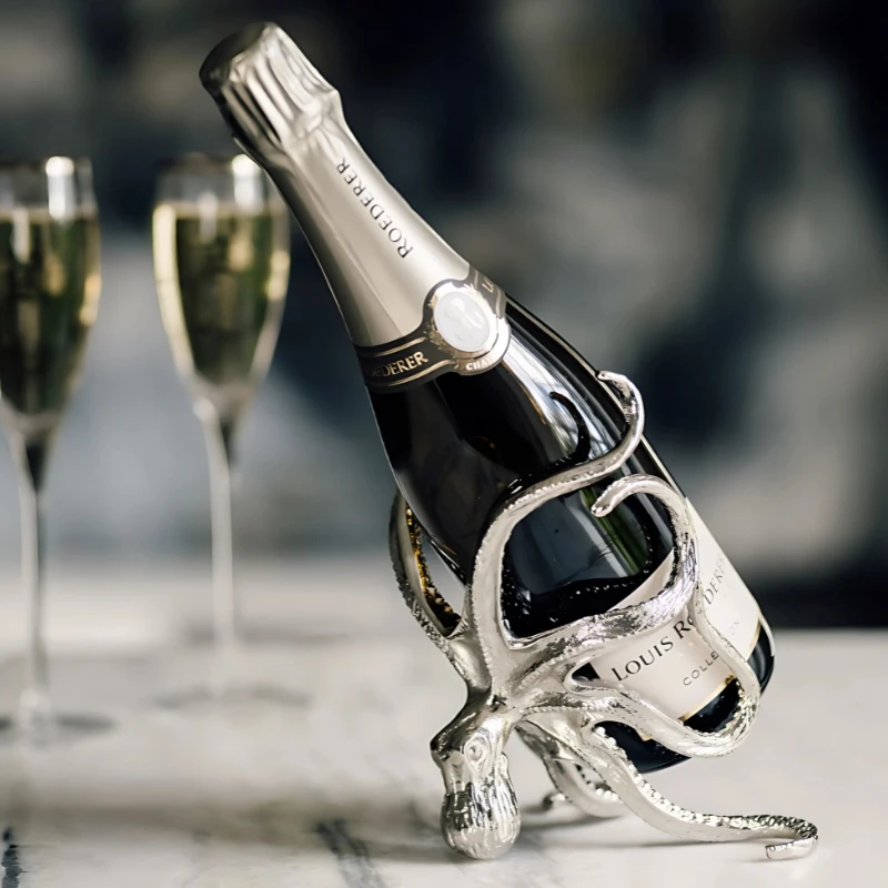 Oktopus Flaschenhalter klein für Wein & Champagner OCT-BH-9236 by Culinary Concepts color Svart