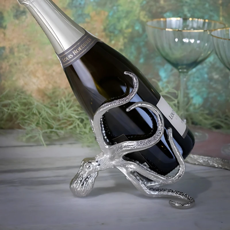 Oktopus Flaschenhalter klein für Wein & Champagner OCT-BH-9236 by Culinary Concepts color Svart