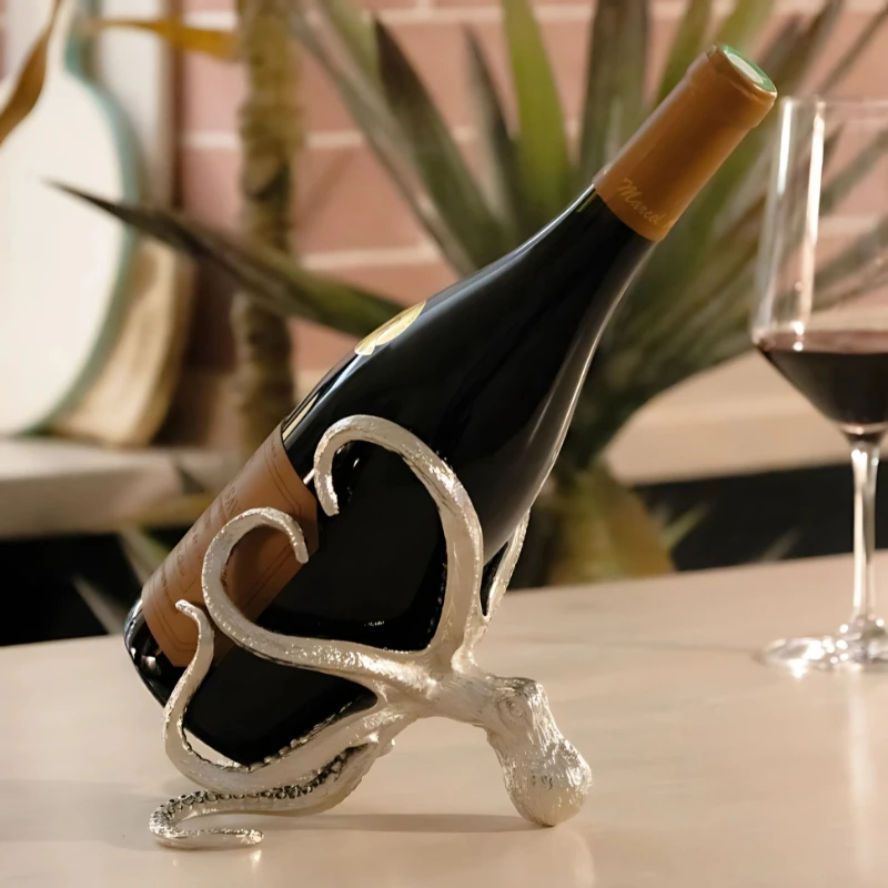 Oktopus Flaschenhalter klein für Wein & Champagner OCT-BH-9236 by Culinary Concepts color Svart