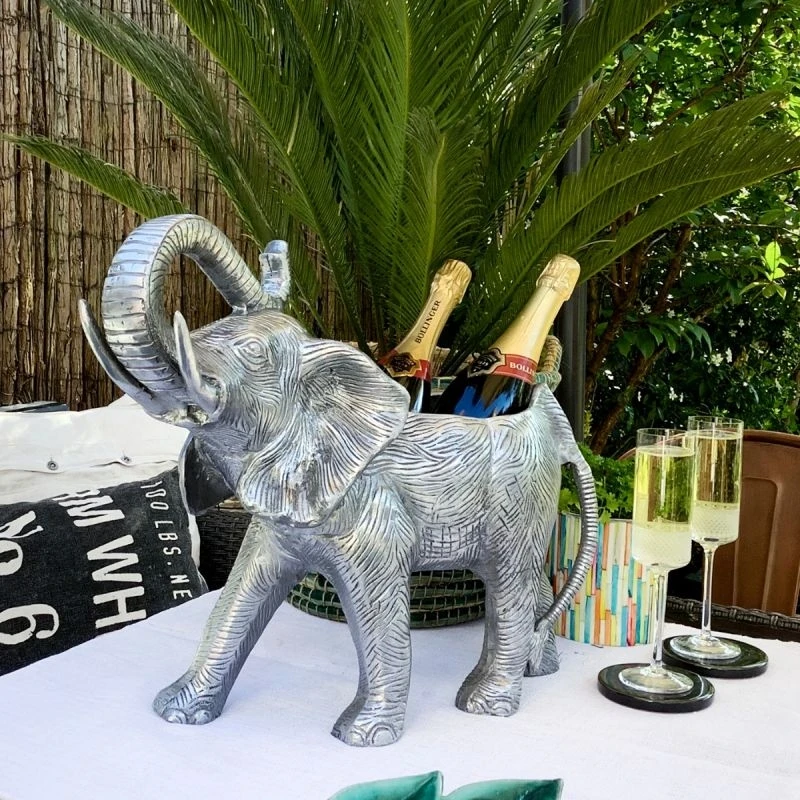 Stehender Elefant Wein- & Champagnerkühler EL-ST6117 by Culinary Concepts color Svart