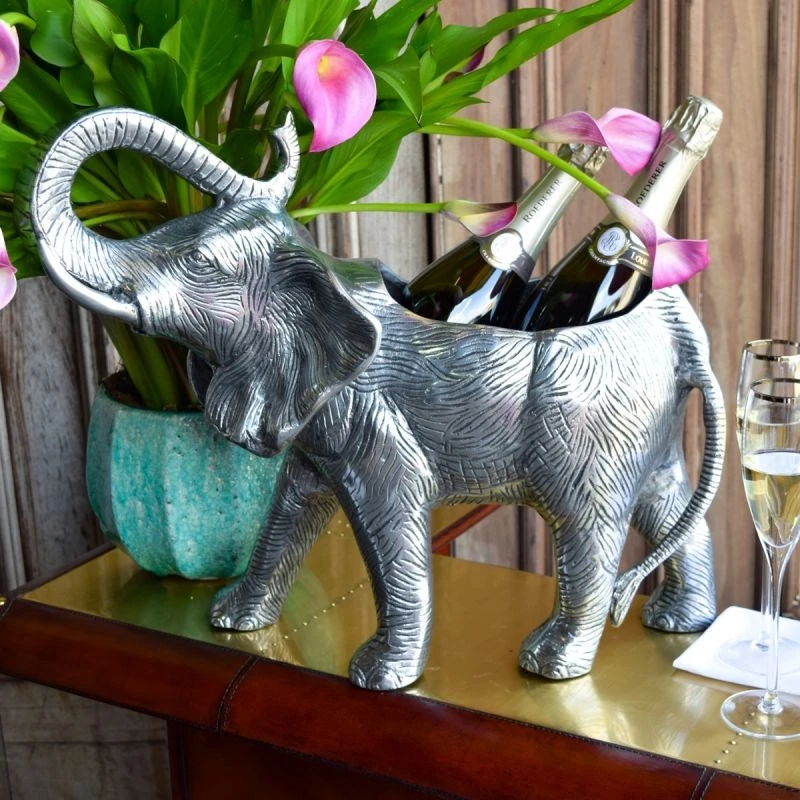 Stehender Elefant Wein- & Champagnerkühler EL-ST6117 by Culinary Concepts color Svart