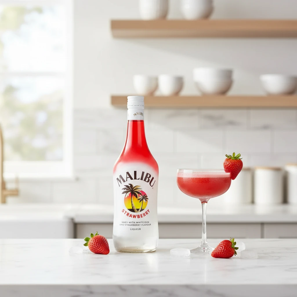 Malibu Strawberry Likör 70 cl L-62-850-00 by MALIBU color Svart