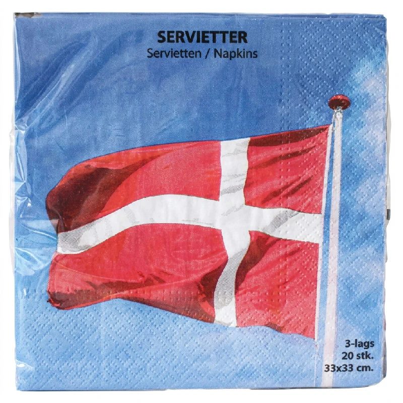 Servietten 3-lagig 4-fach sort. 20 Stk. Dänemark 33 x 33 cm 4200176  color Svart
