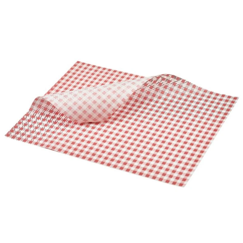 Fettresistentes Einschlagpapier rot kariert 35 x 25 cm – 1000 Stück PN1487LGR by Genware color Svart