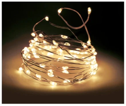 LED-Drahtlichterkette für innen mit 40 LEDs – Warmweiß mit Timer, 1,95 m 4300256  color Vit