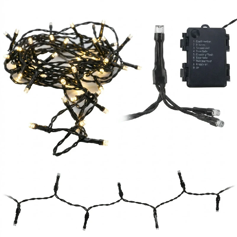 LED-Lichterkette mit 40 warmweißen LEDs & Batterie 4300292  color Svart