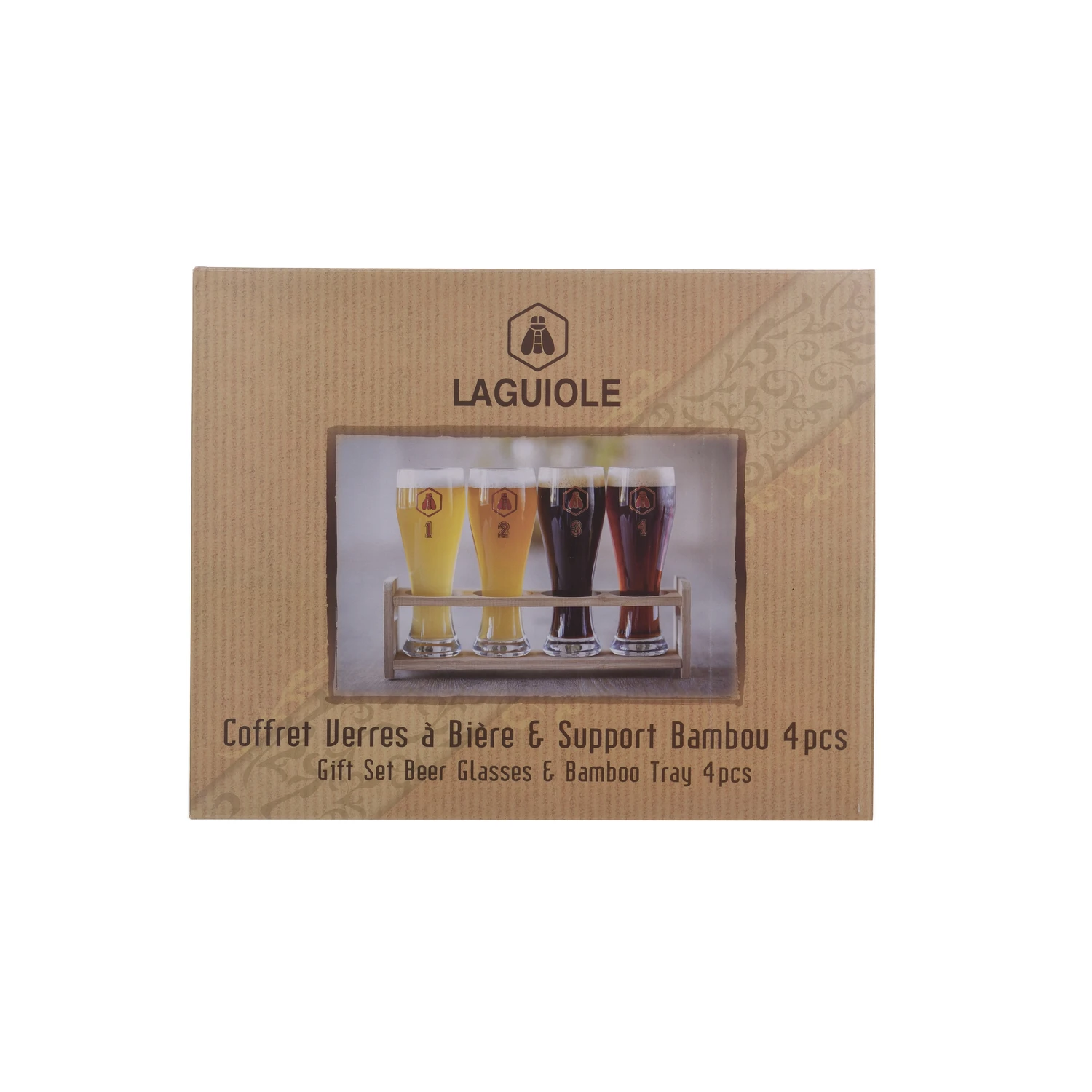 Laguiole 4er-Set Biergläser in Geschenkbox 4026910240269102 by Laguiole color Svart