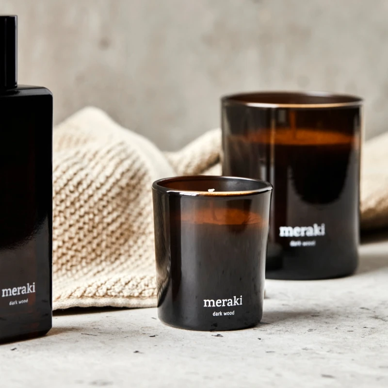 Meraki Duftkerzen, Dark Wood, Braun 2 Stk. 366650301 by Meraki color Bruin