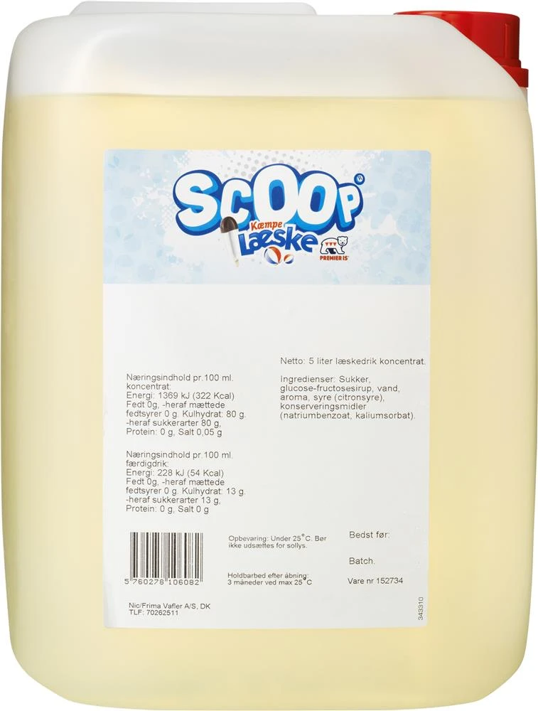 Scoop Slush-Eis Konzentrat Kæmpe Læske, 5L 65719 by SCOOP color Svart