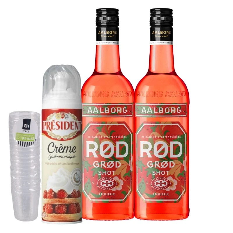 Rød Grød med Fløde Shot – Drink-Paket Bundle99 by Bundle color Svart