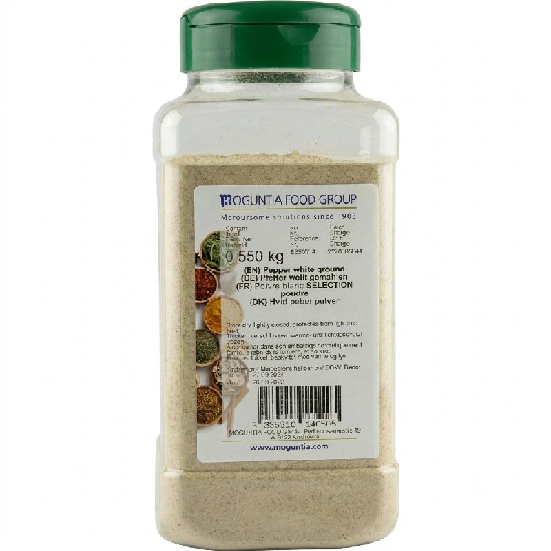 Weißer Pfeffer gemahlen 550 g 253172 by Moguntia color Svart