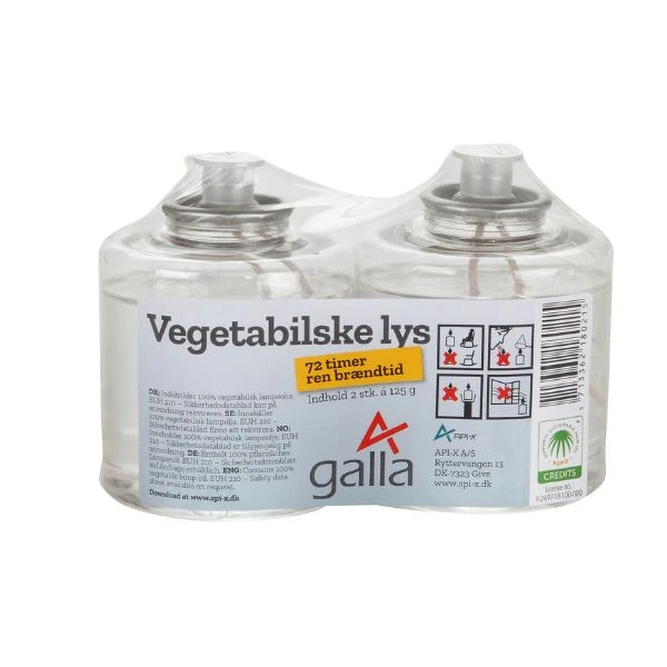Galla Pflanzenöl-Öllichter 36 Stunden – 2er-Pack 18021APIX by Galla color Silver
